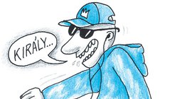 Rapper srác király zenét hallgat