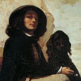 Gustave Courbet: Autoportret s crnim psom (1844., Realizam, detalj)
