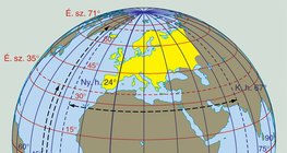Európa földrajzi fekvésének meghatározása a földrajzi fokhálózat segítségével 