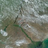 The Volga, Europe's longest river, flows into the Caspian Sea