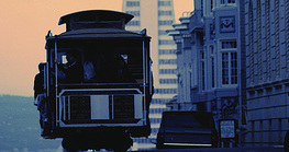 San Franciscó-i utcakép a híres villamossal