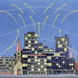 Atmospheric circulation between the city and its suburbs due to temperature difference