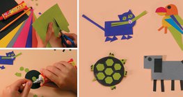 Állatképek ragasztása szabályos formákból 