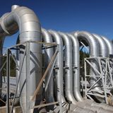 Curva num tubo usado para eliminar a expansão térmica