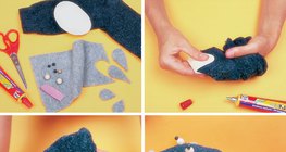 Vidám kutya készítése zokniból 