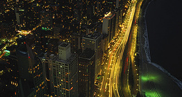 Chicago éjszakai látképe
