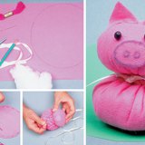 Making a piglet out of felt
