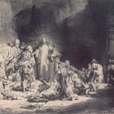 Rembrandt: The Little Children Being Brought to Jesus (1647-1649, Baroque)