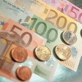 Euro banknotes and coins