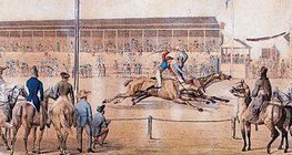 „Lófuttatás” Pesten (metszet, 1827)