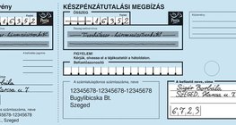 Kézzel kitöltött postai utalvány