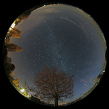 Path of the International Space Station on the sky through a fish-eye lens