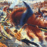 Umberto Boccioni: Felkelés a városban (1911–1912, futurizmus)