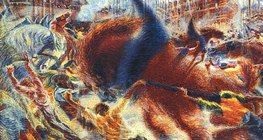 Umberto Boccioni: Felkelés a városban (1911–1912, futurizmus)