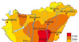A napsütéses órák száma Magyarország területén