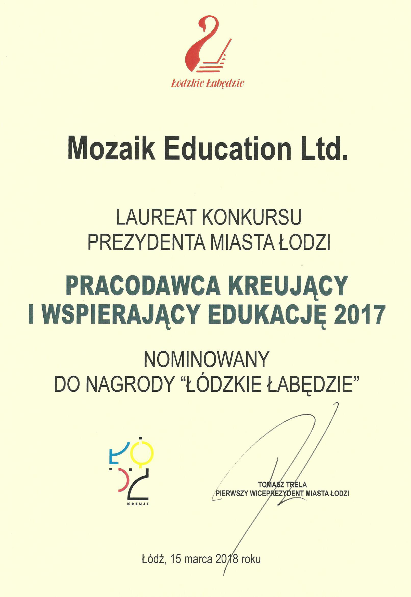 From Poland with Recognition AKA Mozaik and Łódź Partner School