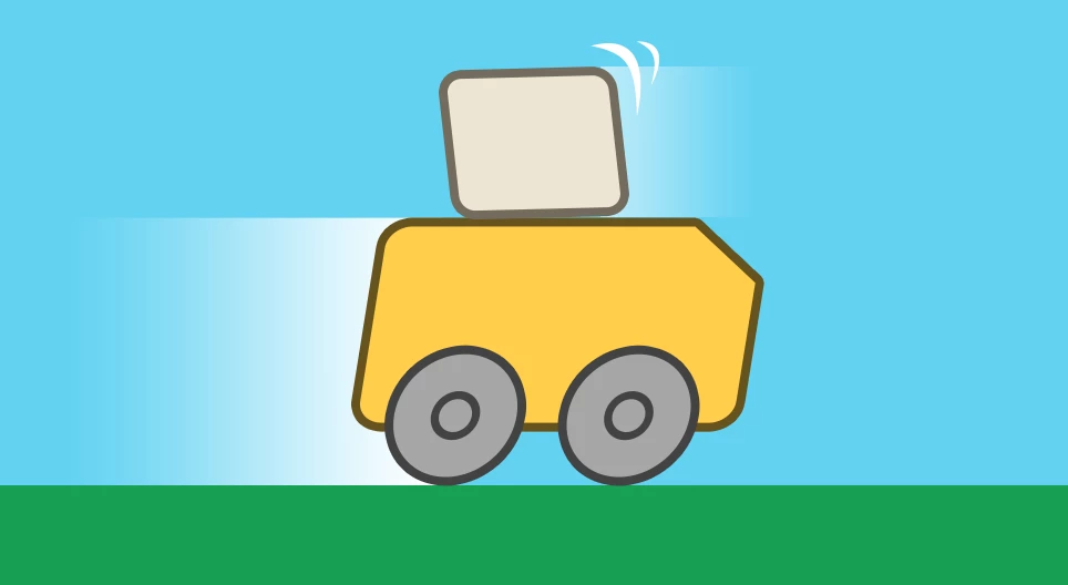 Sliding box on an accelerating truck