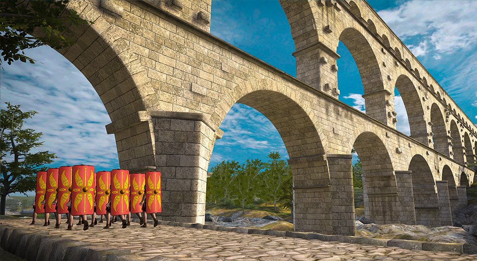 Estrada e aqueduto romanos