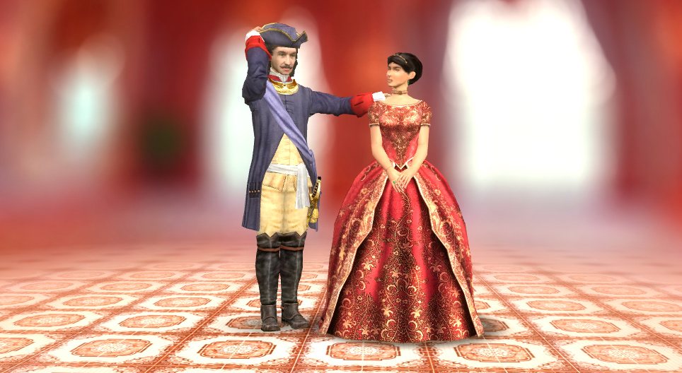 Czar Pedro I com sua mulher